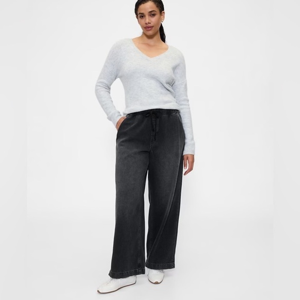 NWT GAP Women’s Baggy Jeans in Black Wash UltraSoft Denim, Wide Leg, (XL)